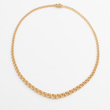 Collier, 18K guld, doserad bismarcklänk.