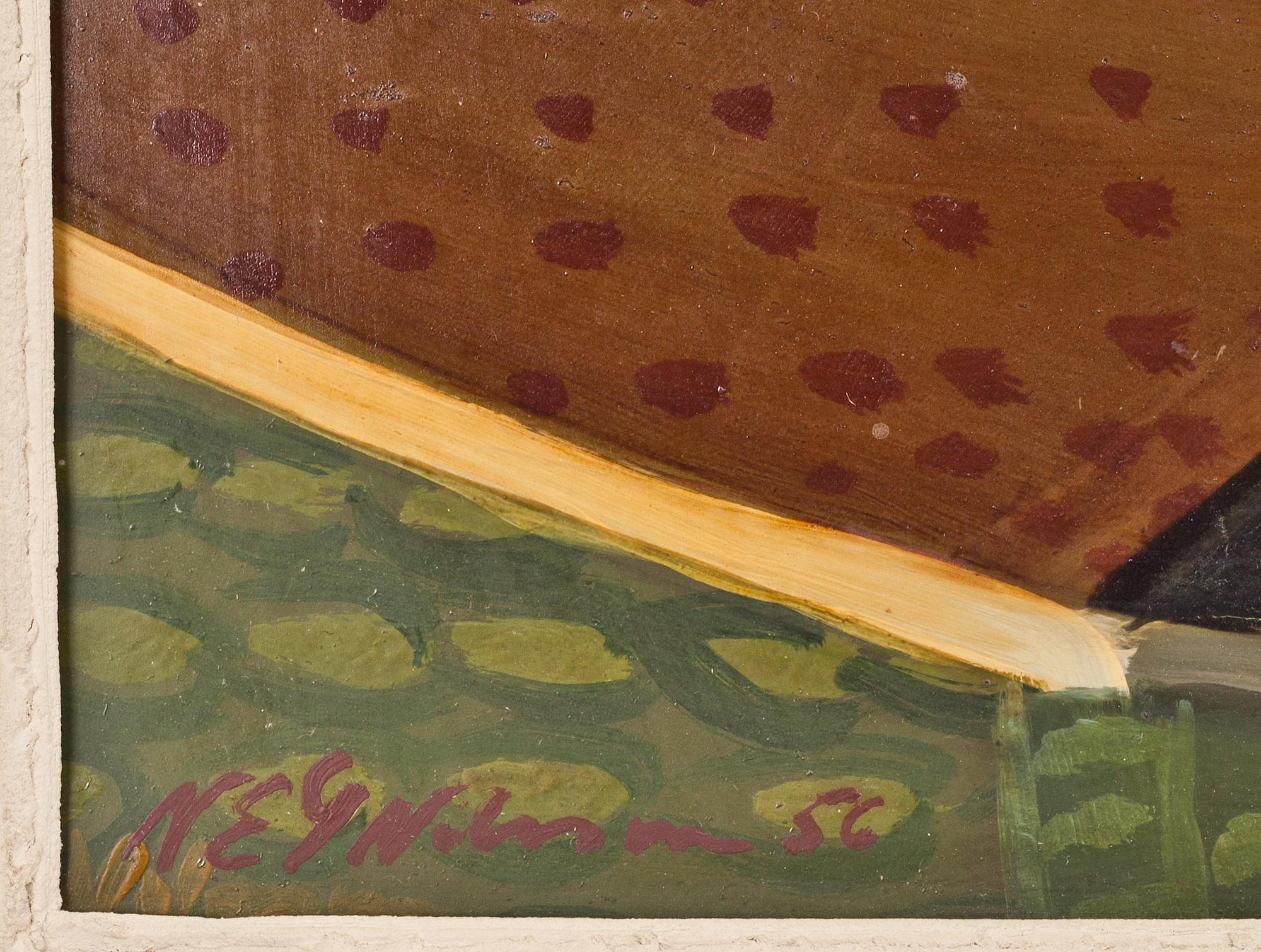 ERIC NILSSON, olja på pannå, signerad.