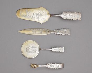 PARTI SILVER, 26 delar, bla Bolindersilver, Sverige, 1900-tal. Totalvikt 480 g.