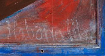 Per Peppe Engberg, oil/mixed media on panel, signed verso.