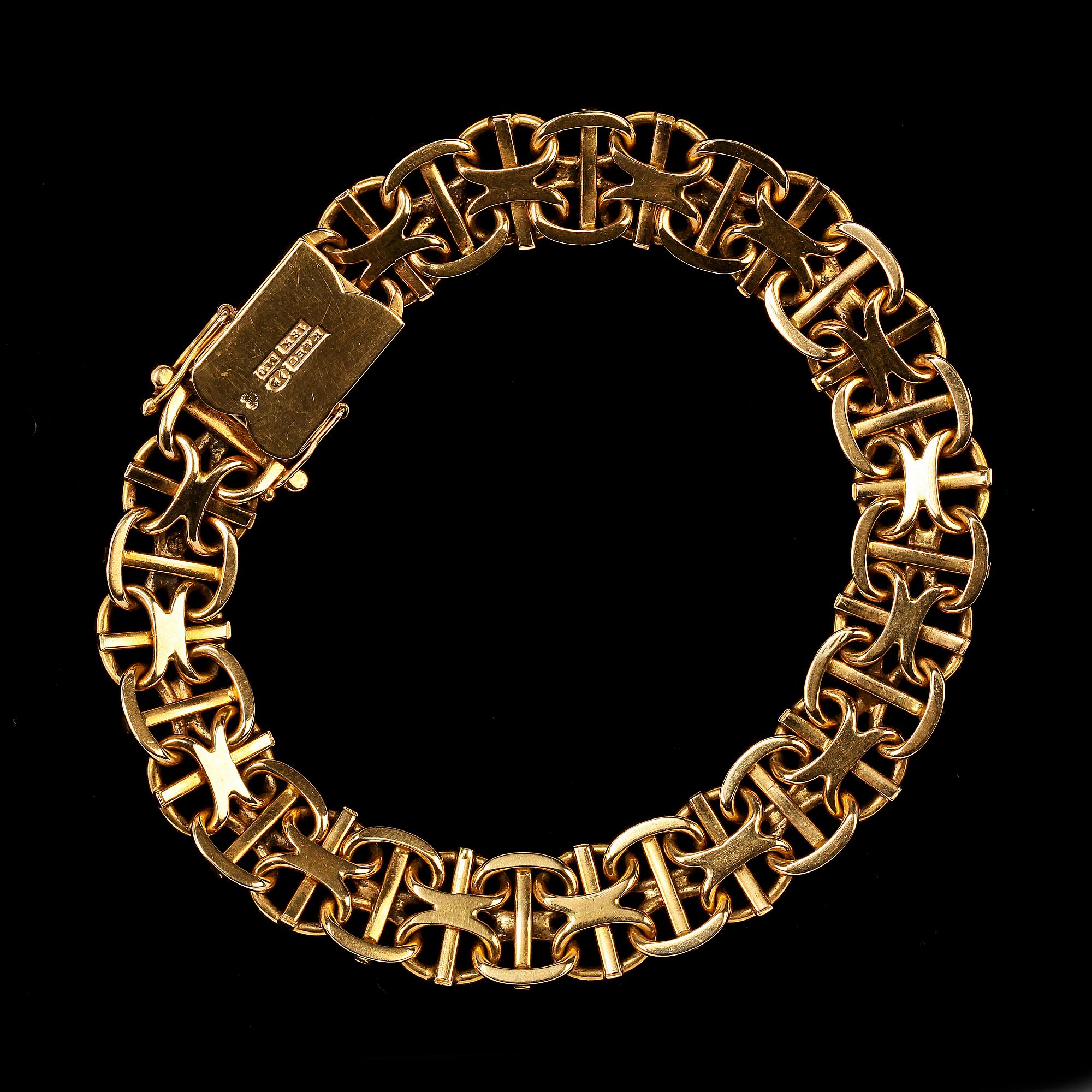 ARMBAND, 18k guld, K & E Carlsson, Göteborg, 1962.