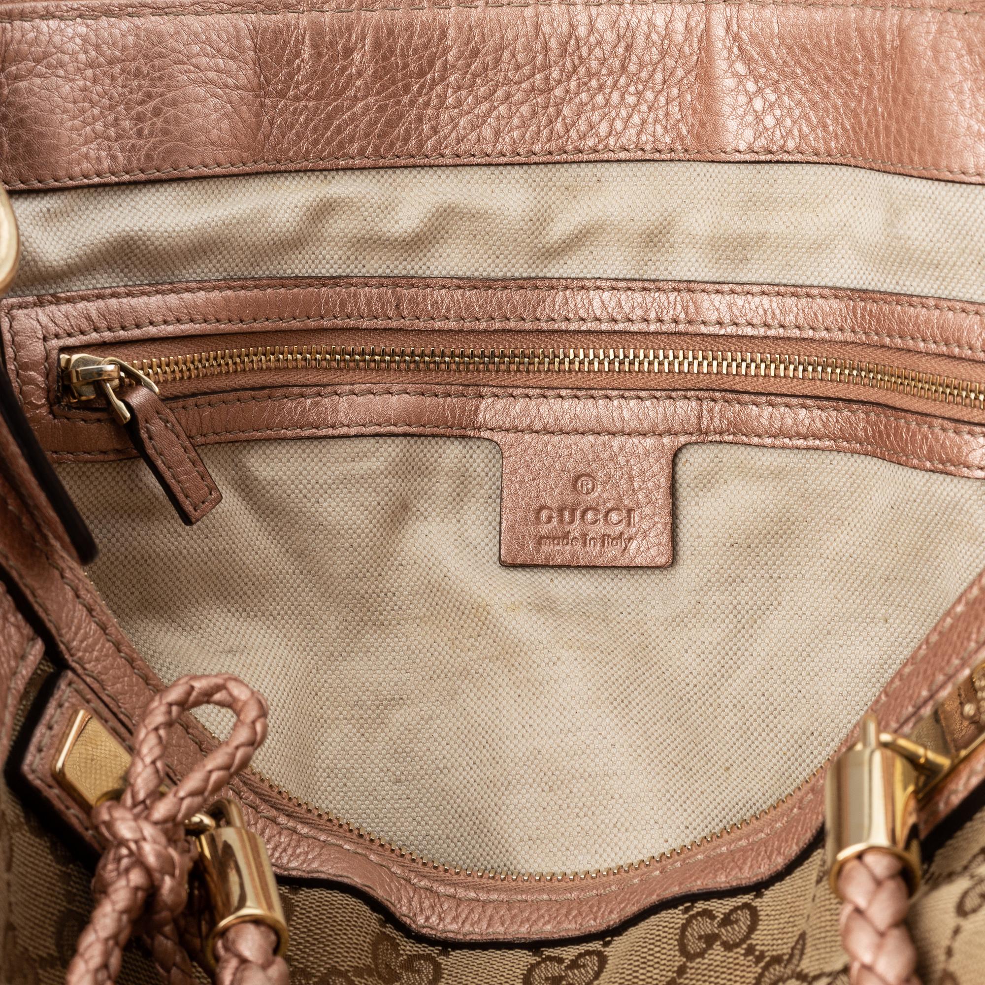 Gucci, a monogram canvas bag.
