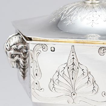 A French silver bowl with lid, mark of Léon Lapar (1818-1897), Paris.