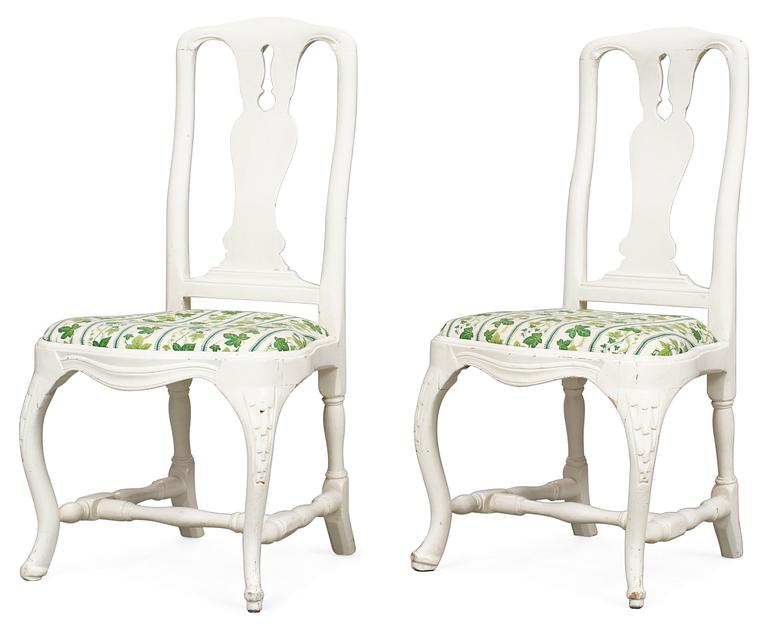 A pair of Swedish Rococo chairs.
