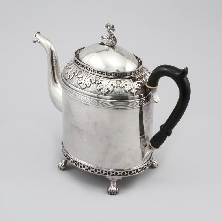 TEKANNA, nysilver, Carl Andreas Kjernås, Göteborg, omkring sekelskiftet 1900.