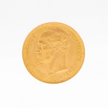 Gold coin 20kr Frederik VIII, Denmark 1912.