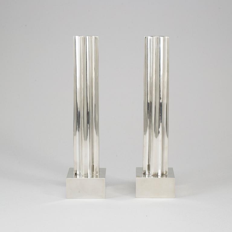 Gustaf Nordenskiöld, a pair of 'Kolonn' pewter candlesticks from Svenskt Tenn, 2019.
