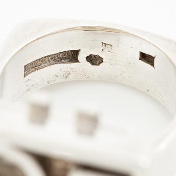 Claës E. Giertta, a ring and a bangle, silver, Stockholm 1961 and 1965.