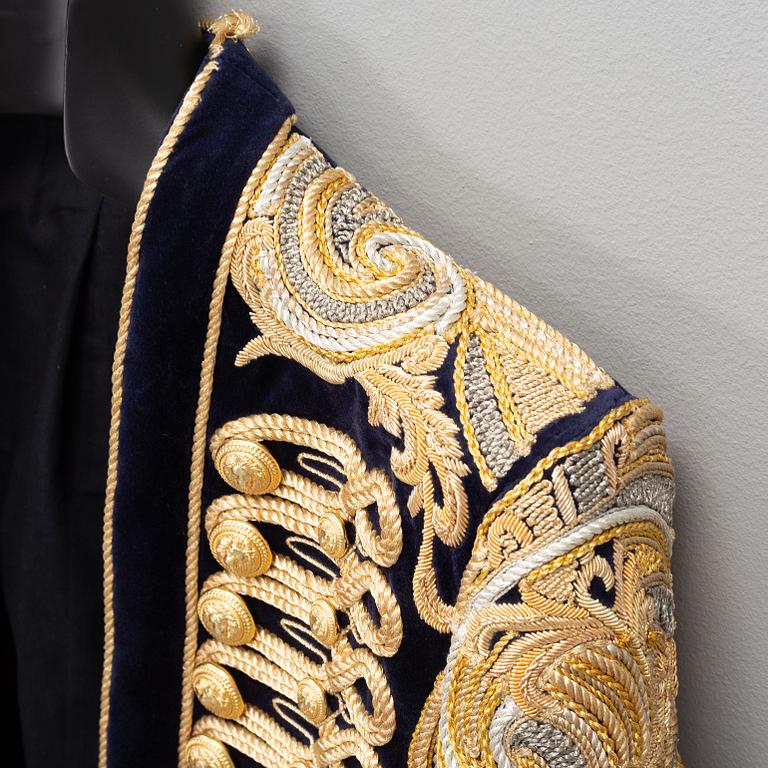 Balmain, a highly decorated velvet jacket, French size 48.