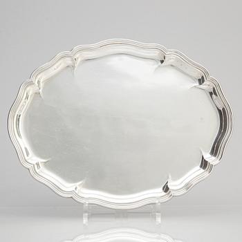 A Danish Rococo-Style Silver Tray, Copenhagen 1916.