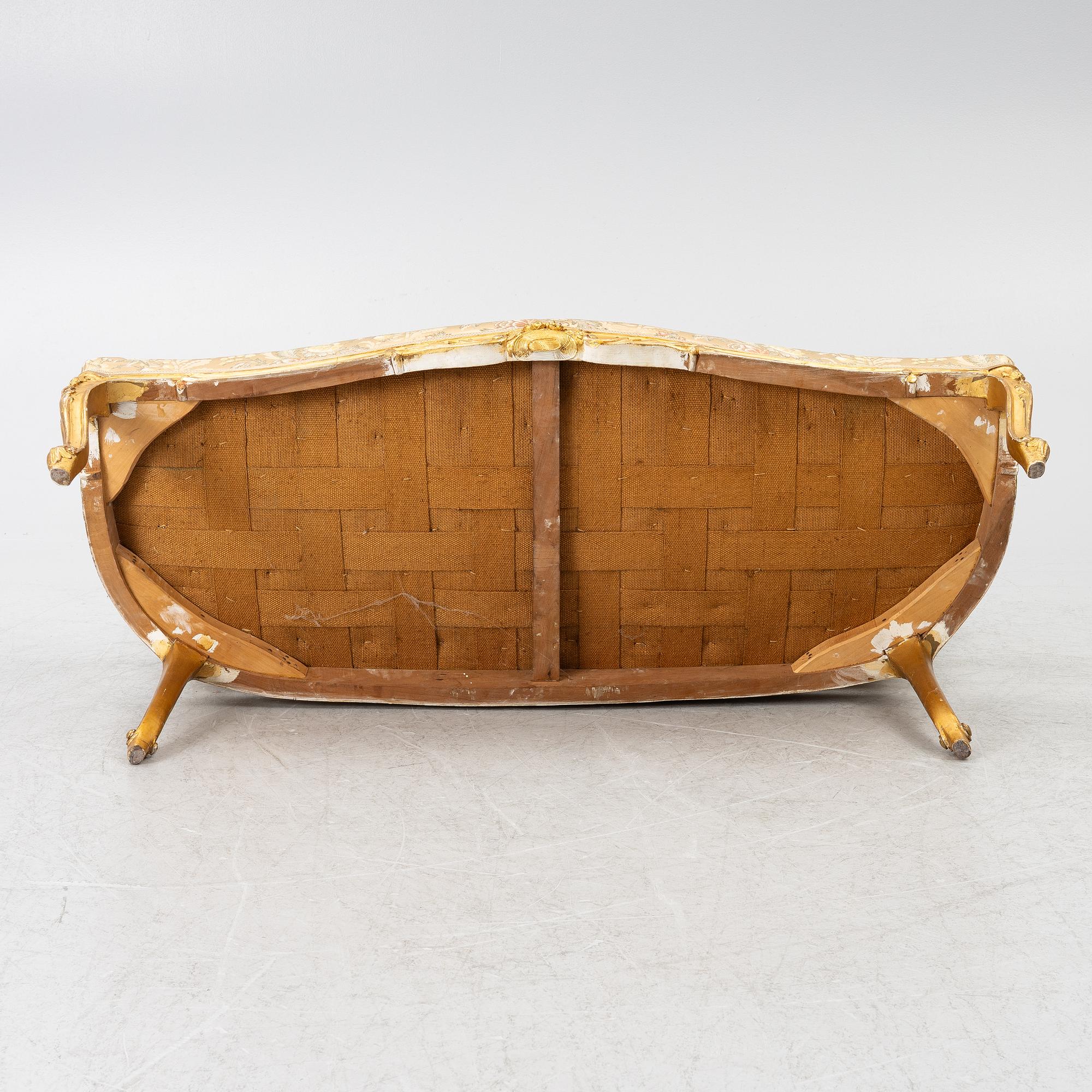 Soffa, rokokostil, 1900-talets första hälft.