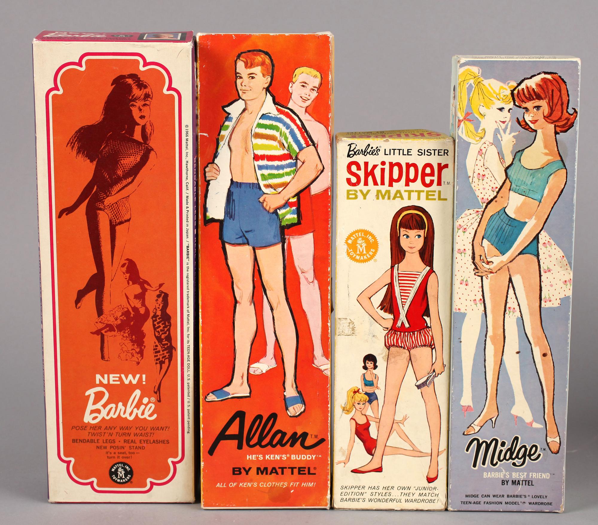 BARBIEDOCKOR, 5 st, Mattel. 1960/70-tal.