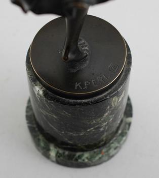KARL PERL, skulptur, brons, signerad.