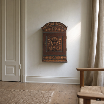 Hanging cabinet, folk art, 19th century.