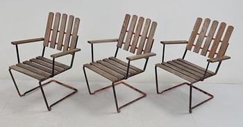 TRÄDGÅRDSSTOLAR, 3st, "A2", Grythyttan, 1900-talets mitt.