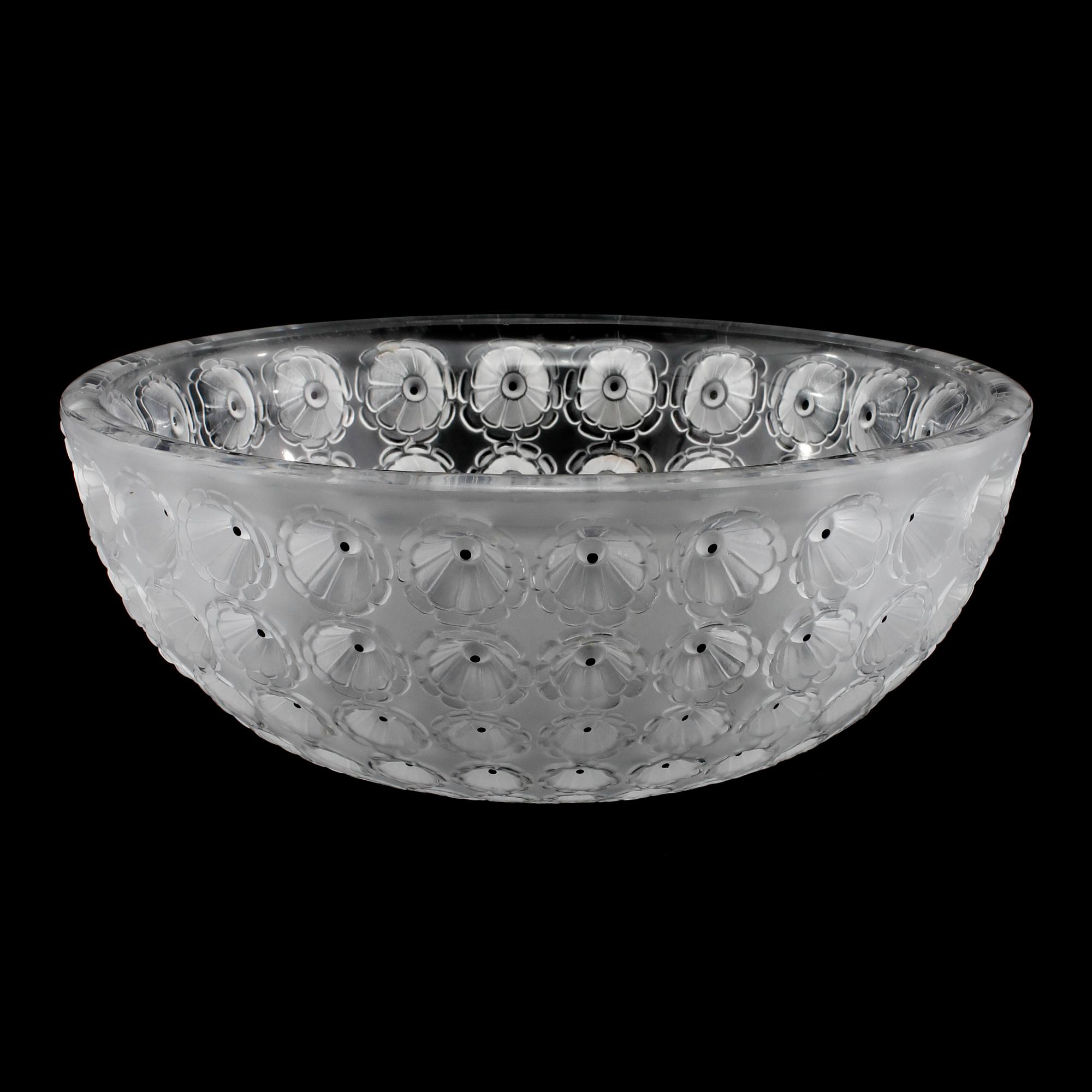SKÅL, glas, "Nemours", Lalique, Frankrike, 1900-talets andra hälft.