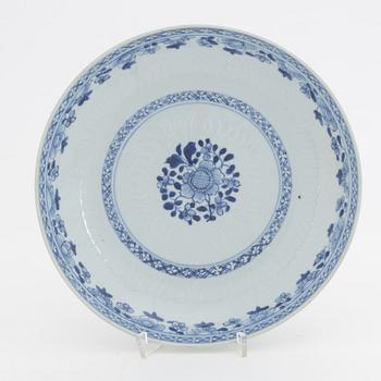 A blue and white dish, Qing dynasty, Qianlong (1736-95).