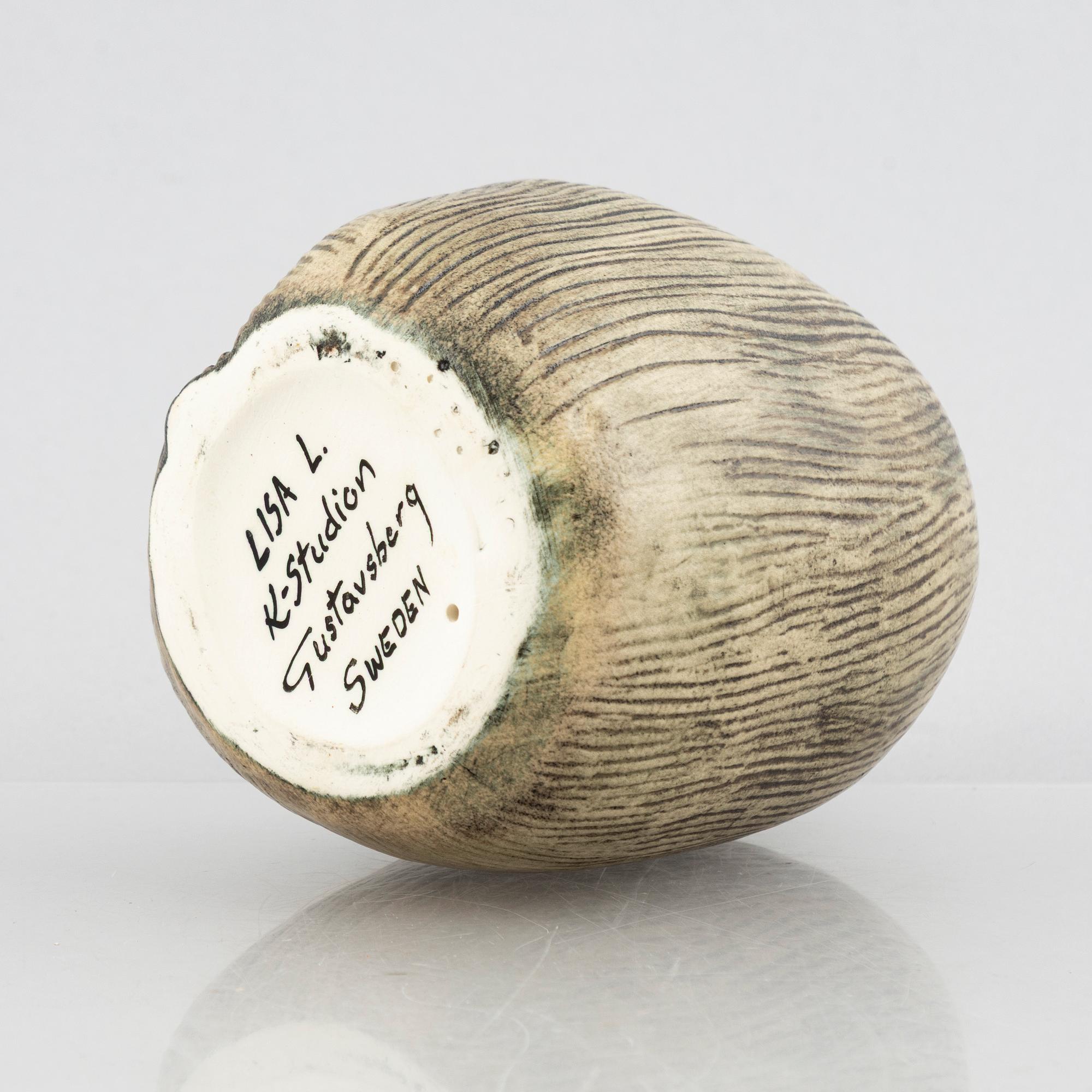 Lisa Larson, figurines, a set of four stoneware figurines including 'Lejon mini' from the series 'Afrika', Gustavsberg.