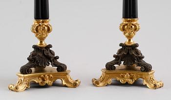 KANDELABRAR, 1 par, empirestil, 1800-tal.