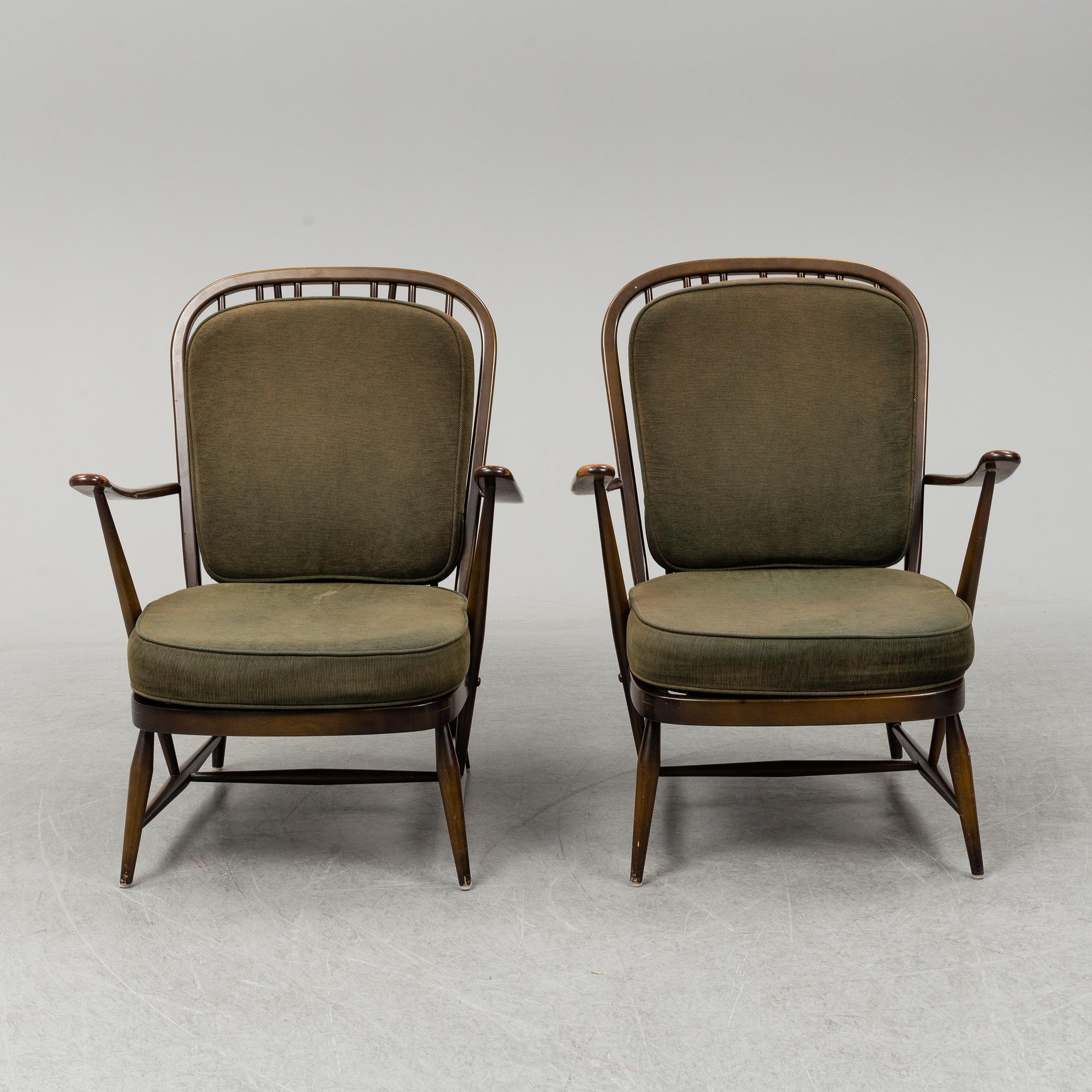 ERCOL FURNITURE, fåtöljer, ett par, 1900-talets andra hälft.