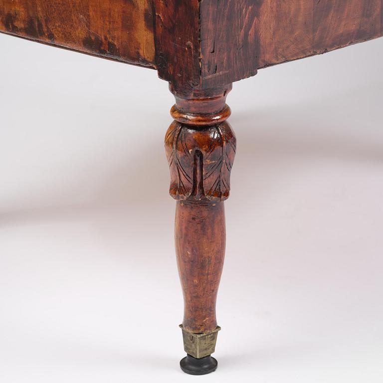 A pair of Baltic mahogany fauteuils, mid 19th century.