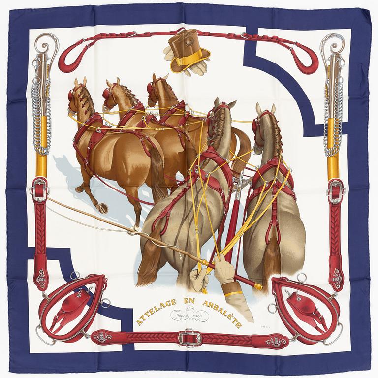 Hermès, scarf, "Attelage en Arbalète".