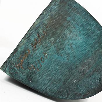 Björn Selder, a pair of green-patinated bronze sculptures/bookends, signed and numbered 4/100.