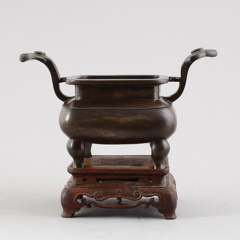 RÖKELSEKAR, brons, Kina, 1800-/1900-tal.