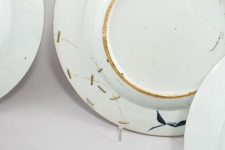 TALLRIKAR, 4 st, porslin, Kina, 1700-tal.