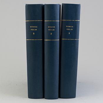 M, W & F VON WRIGHT, bokverk, 3 band, "Svenska fåglar", A. Börtzells tryckeri AB Stockholm, 1924-1929.