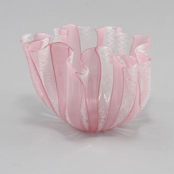 NÄSDUKSSKÅL, glas, "Fazzoletto", Fulvio Bianconi och Paolo Venini, Venini, Murano, Italien, 1900-talets andra hälft.
