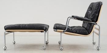 FÅTÖLJ samt PALL, "Karin", Bruno Mathsson.