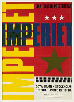 Imperiet, concert poster, Göta Lejon, 1985.