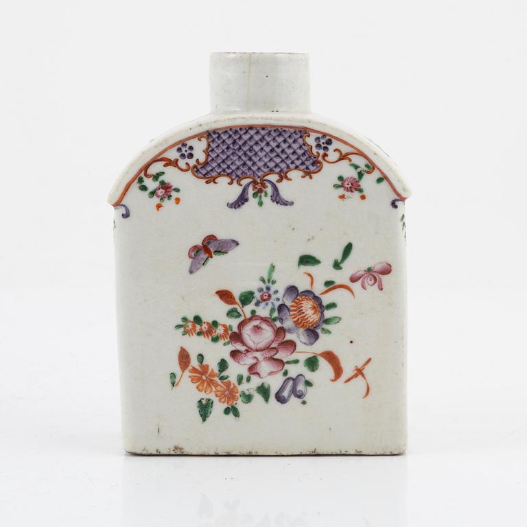 A famille rose tea caddy, Qing dynasty, Qianlong (1736-95).