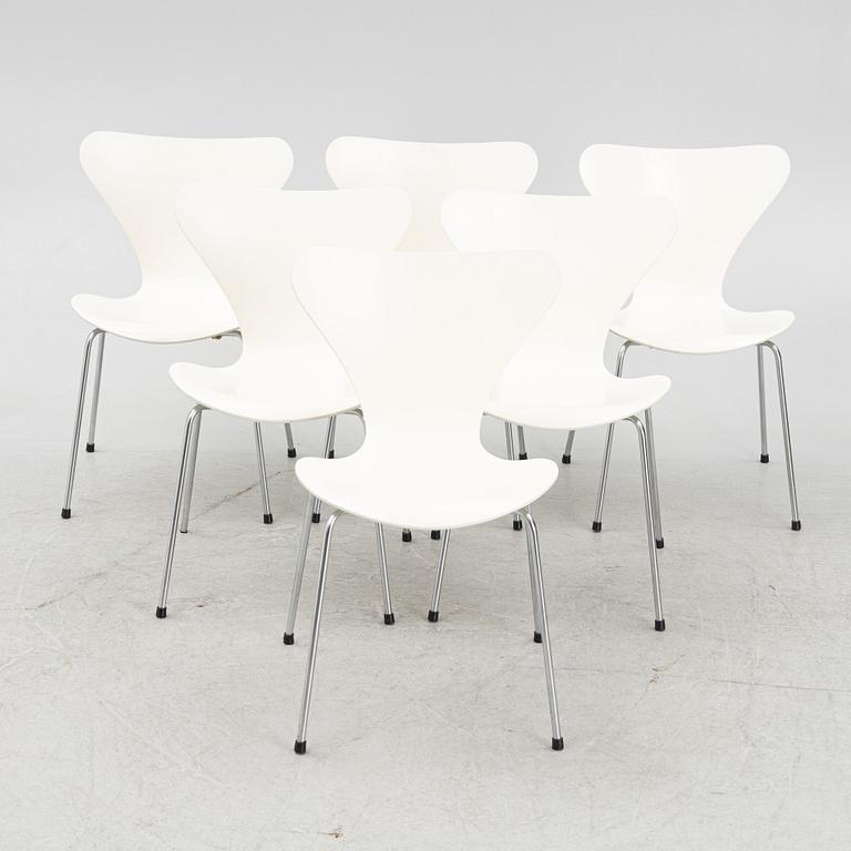 Arne Jacobsen, stolar 6 st, "Sjuan", Fritz Hansen, Danmark, 1967.