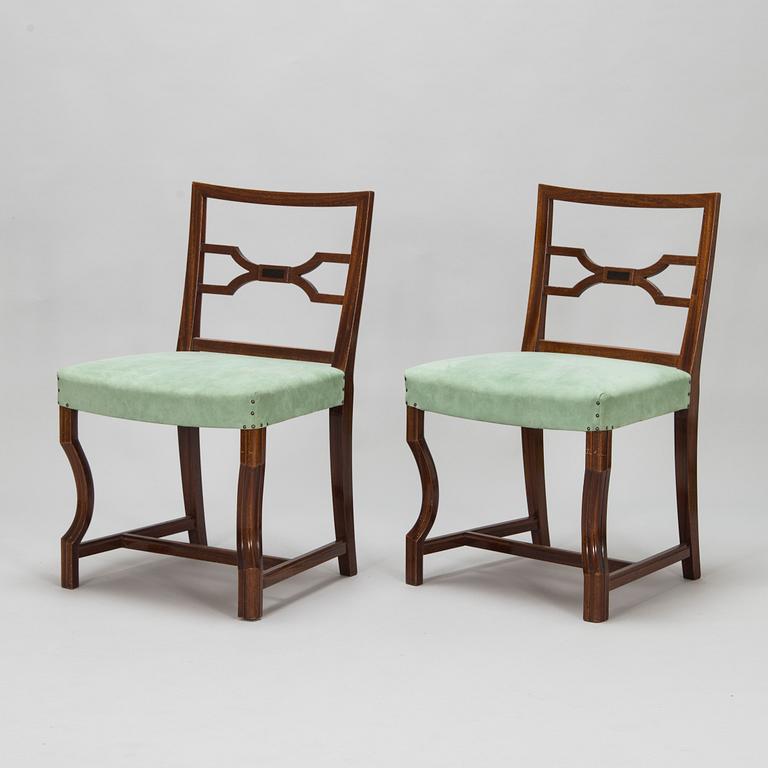 Birger Hahl, floor light and a pair of chairs, Finland 1920-30-tal.