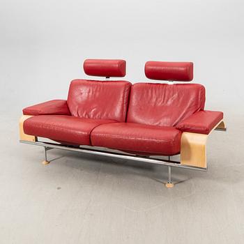An Åke Fribyter leather sofa 'Leo' from Nelo Knislinge around year 2000.