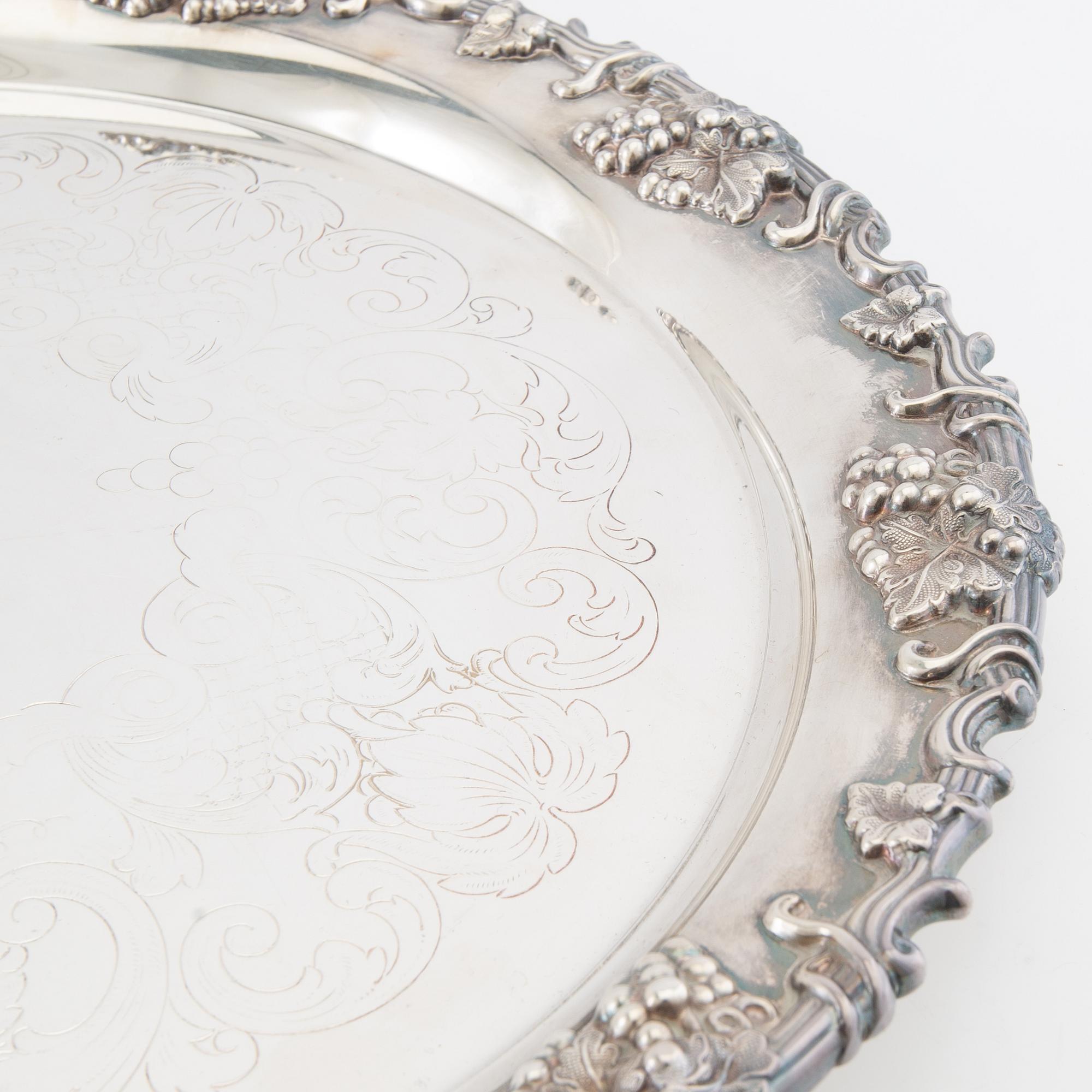 Trays 3 pcs of nickel silver, first half of the 20th century.