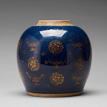 673. A powder blue jar, Qing dynasty, 18th Century.