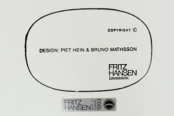 BRUNO MATHSSON & PIET HEIN, bord, "Supercirkel", Fritz Hansen Danmark.