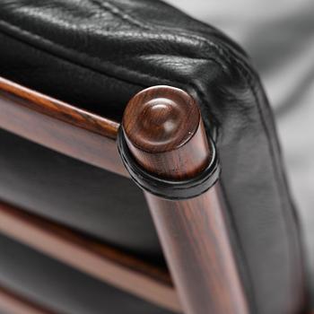 Ole Wanscher, an early pair of rosewood "Colonial Chair" model PJ 149, Poul Jeppesen, Denmark, ca. 1950.
