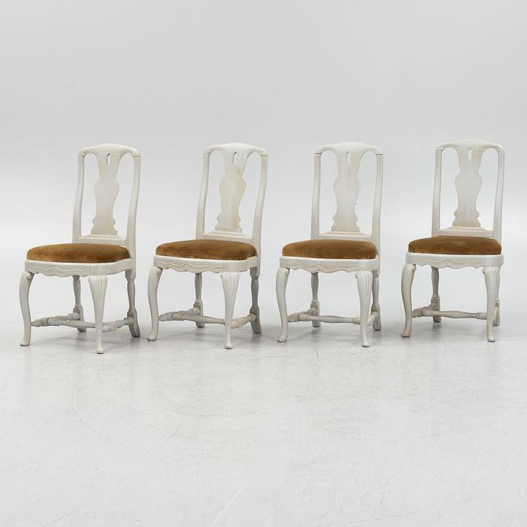 Four late Baroque style chairs, mid-20th Century.