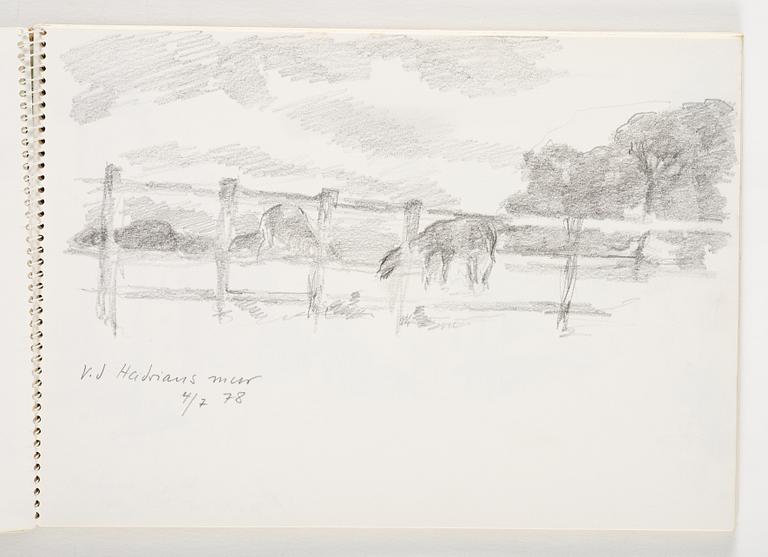 Lotte Laserstein, 3 skissblock med teckningar.