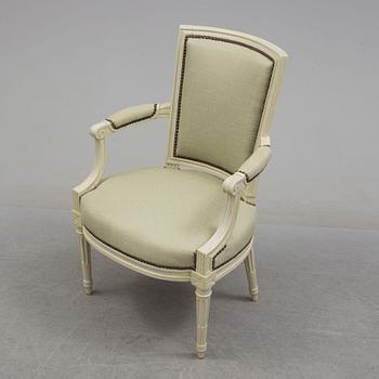 A 19th century Louis XVI style armchair.