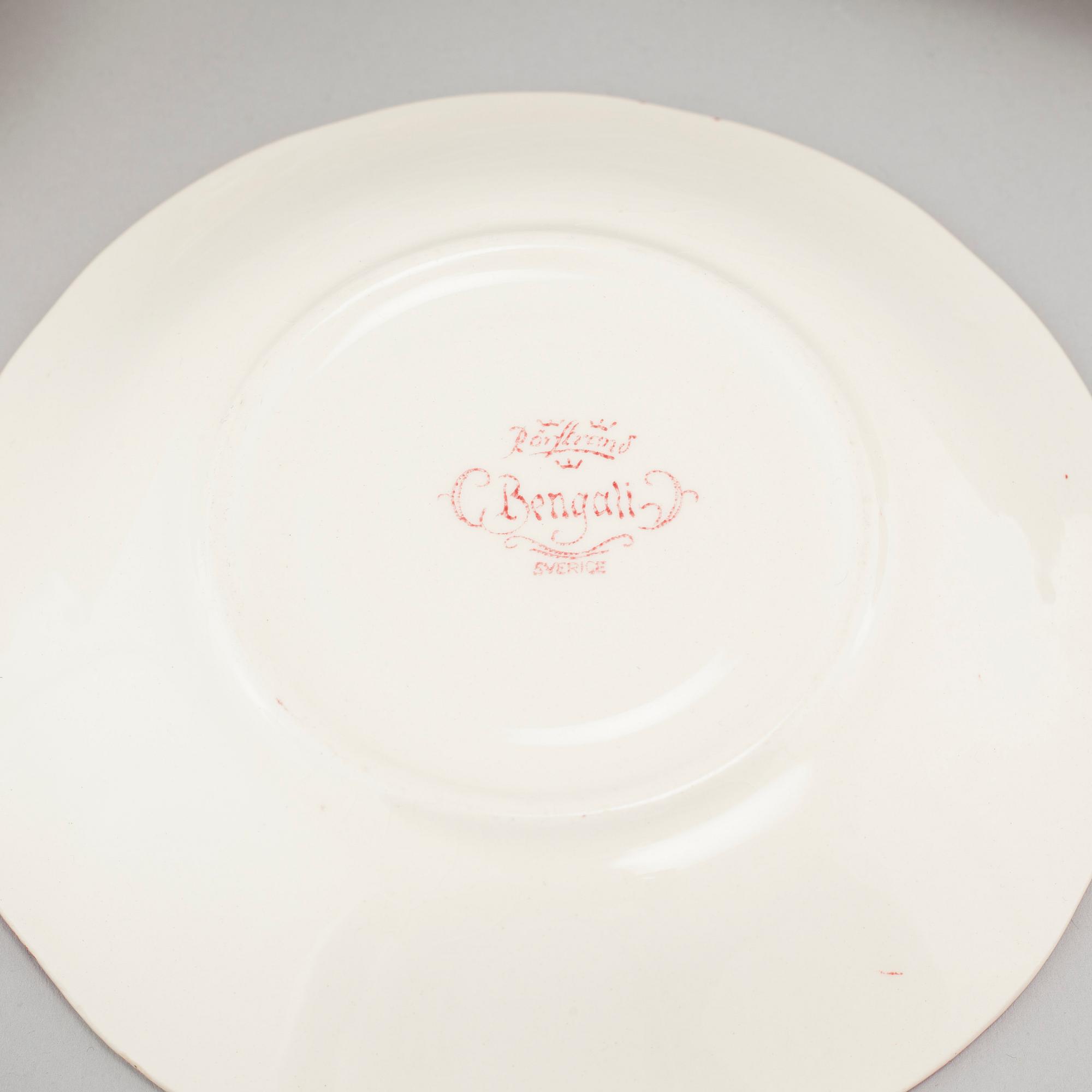 MATSERVIS, 74 delar, flintgods, "Bengali", Rörstrand, 1948-1956.