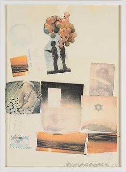 ROBERT RAUSCHENBERG, offset in colours, signed Rauschenberg, dated -73 and numbered 'House Print' 2/14 with pencil.