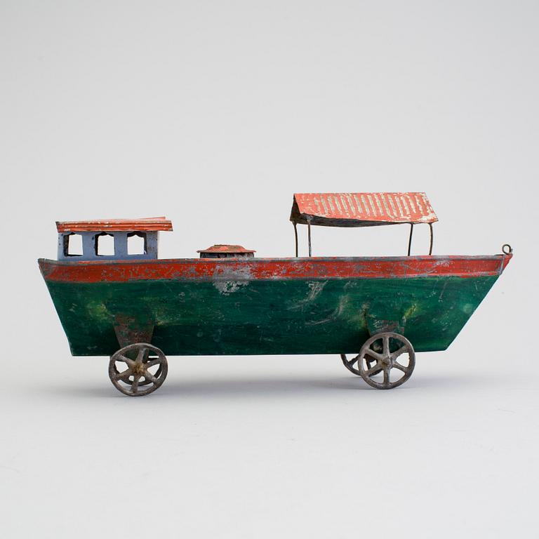 A tinplate boat late 19th century.