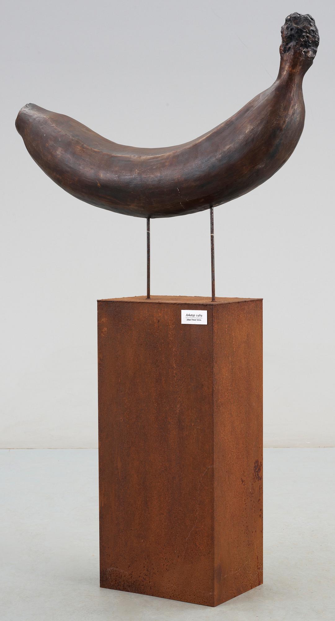 JOHAN FERNER STRÖM, skulptur, stengods, "Arketyp". Sign och dat 1989.