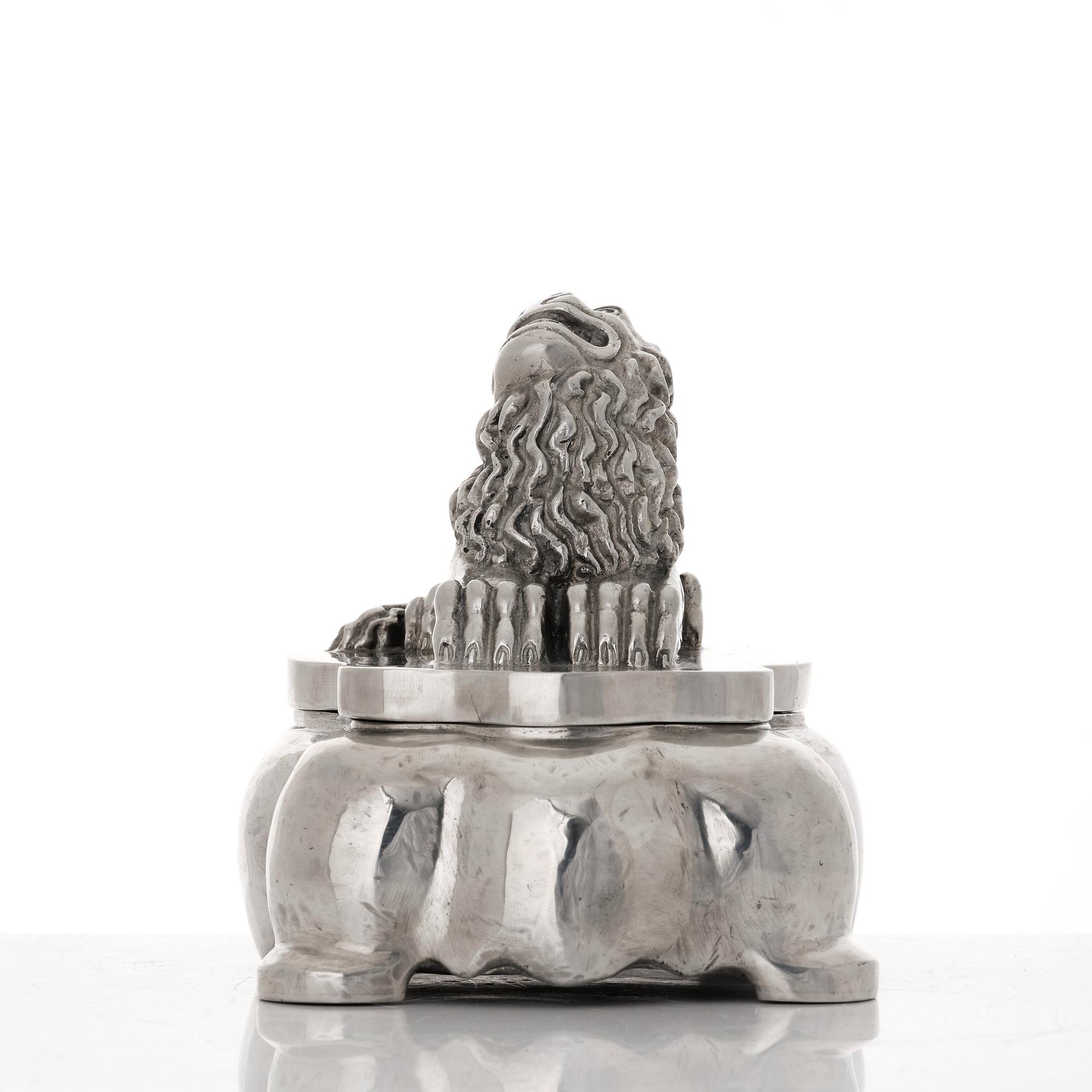Anna Petrus, a polished pewter inkstand, Herman Bergman, Stockholm 1932.