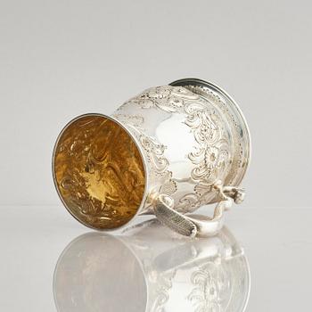 Thomas Whipham, stop/mugg, silver, London 1754.